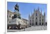 Equestrian Statue of Victor Emmanuel Ii and Milan Cathedral (Duomo), Piazza Del Duomo, Milan-Peter Richardson-Framed Photographic Print