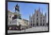 Equestrian Statue of Victor Emmanuel Ii and Milan Cathedral (Duomo), Piazza Del Duomo, Milan-Peter Richardson-Framed Photographic Print