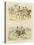 Equestrian Watercolour Sketches-Randolph Caldecott-Stretched Canvas