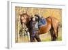Equestrian with Her Horse in Autumnal Nature-phbcz-Framed Photographic Print