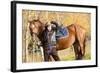 Equestrian with Her Horse in Autumnal Nature-phbcz-Framed Photographic Print