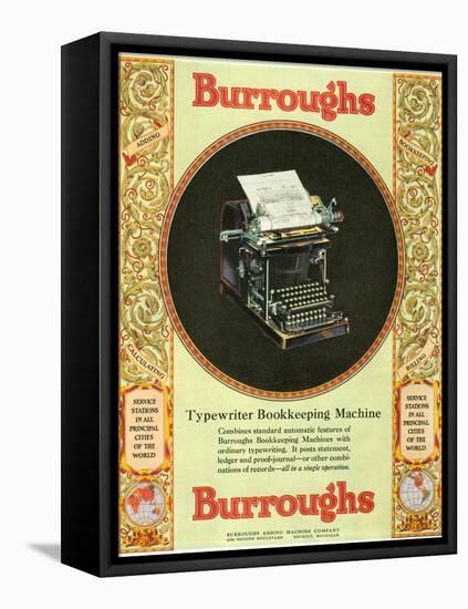 Equipment Burroughs, Adding Machines, Accountants, USA, 1920-null-Framed Stretched Canvas