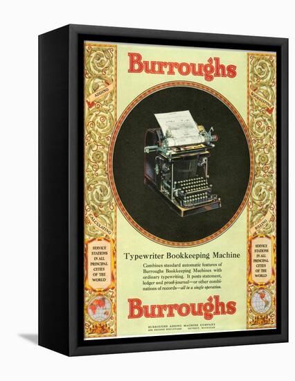 Equipment Burroughs, Adding Machines, Accountants, USA, 1920-null-Framed Stretched Canvas