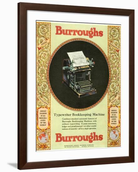 Equipment Burroughs, Adding Machines, Accountants, USA, 1920-null-Framed Giclee Print