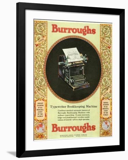 Equipment Burroughs, Adding Machines, Accountants, USA, 1920-null-Framed Giclee Print