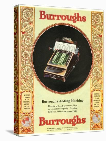 Equipment Burroughs, Adding Machines, Accountants, USA, 1920-null-Stretched Canvas