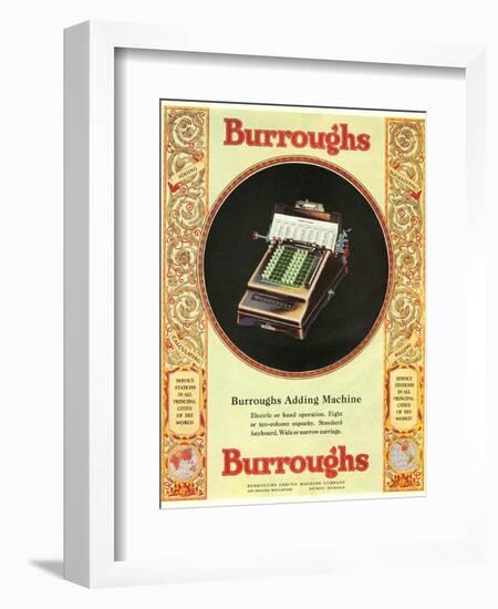 Equipment Burroughs, Adding Machines, Accountants, USA, 1920-null-Framed Giclee Print