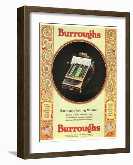 Equipment Burroughs, Adding Machines, Accountants, USA, 1920-null-Framed Giclee Print