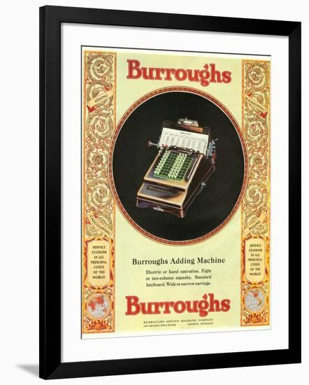 Equipment Burroughs, Adding Machines, Accountants, USA, 1920-null-Framed Giclee Print