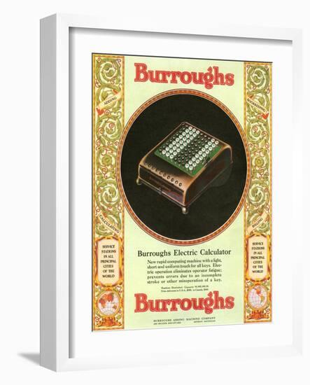 Equipment Burroughs, Adding Machines, Accountants, USA, 1920-null-Framed Giclee Print