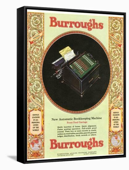 Equipment Burroughs, Adding Machines, Accountants, USA, 1929-null-Framed Stretched Canvas