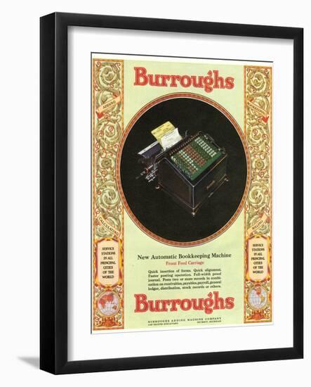 Equipment Burroughs, Adding Machines, Accountants, USA, 1929-null-Framed Giclee Print