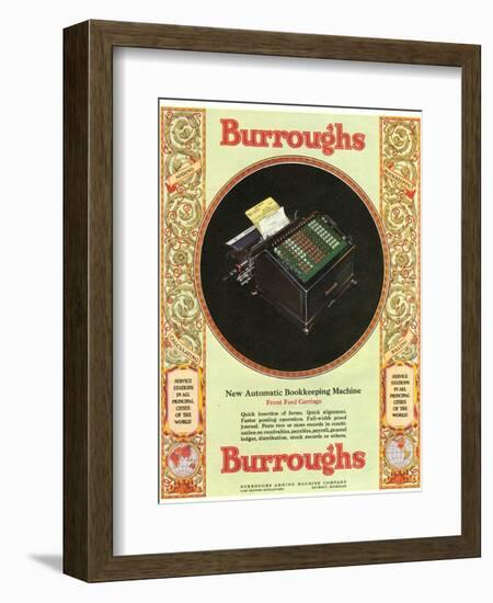 Equipment Burroughs, Adding Machines, Accountants, USA, 1929-null-Framed Giclee Print