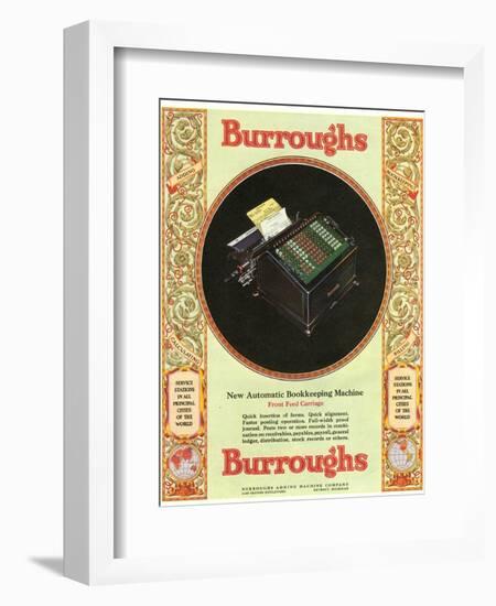 Equipment Burroughs, Adding Machines, Accountants, USA, 1929-null-Framed Giclee Print