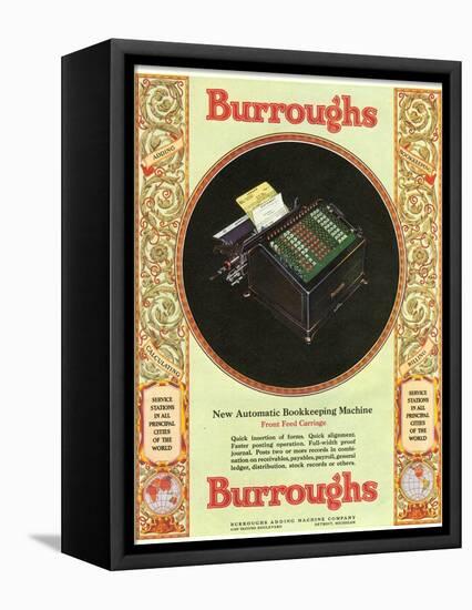 Equipment Burroughs, Adding Machines, Accountants, USA, 1929-null-Framed Stretched Canvas