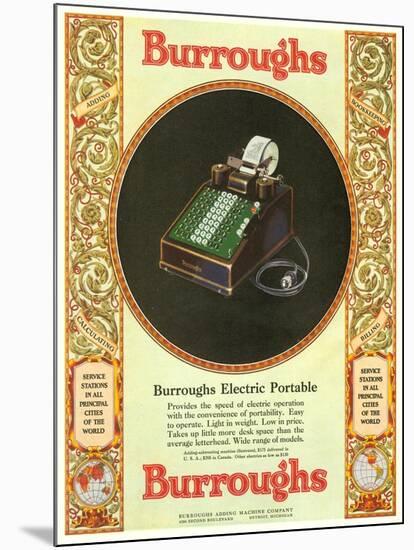 Equipment Burroughs, Adding Machines, Accountants, USA, 1929-null-Mounted Giclee Print