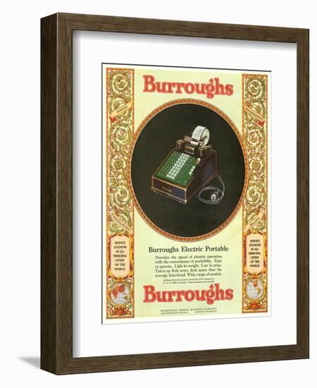 Equipment Burroughs, Adding Machines, Accountants, USA, 1929-null-Framed Giclee Print