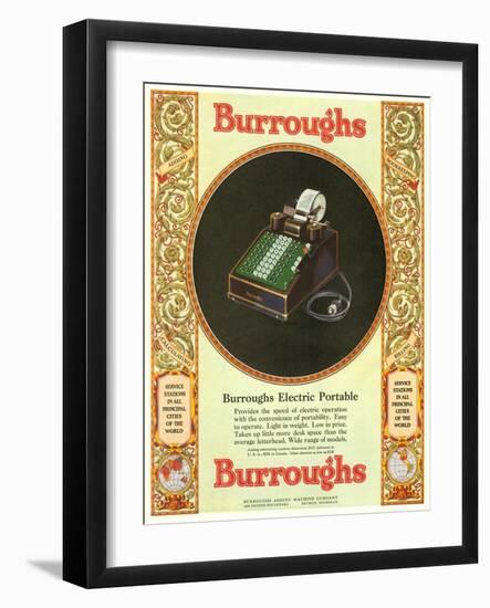 Equipment Burroughs, Adding Machines, Accountants, USA, 1929-null-Framed Giclee Print