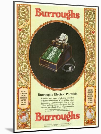 Equipment Burroughs, Adding Machines, Accountants, USA, 1929-null-Mounted Giclee Print