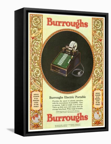 Equipment Burroughs, Adding Machines, Accountants, USA, 1929-null-Framed Stretched Canvas