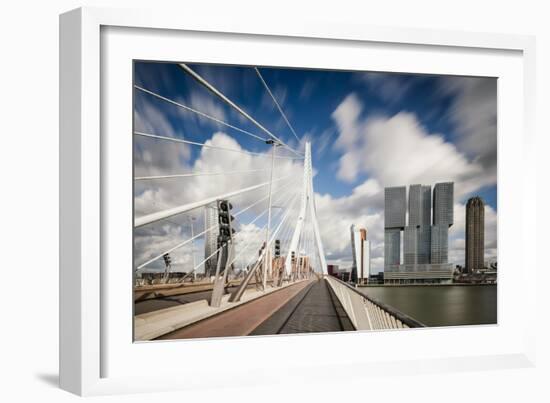 Erasmus Bridge and De Rotterdam, Wilhelminakade, Rotterdam, Netherlands, Europe-Ben Pipe-Framed Photographic Print