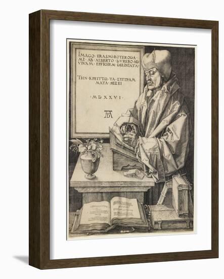 Erasmus of Rotterdam, 1526-Albrecht Dürer-Framed Giclee Print