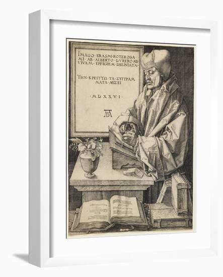 Erasmus of Rotterdam, 1526-Albrecht Dürer-Framed Giclee Print