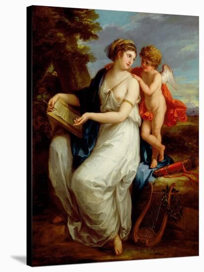 Erato, the Muse of Lyric Poetry with a Putto-Angelica Kauffmann-Stretched Canvas