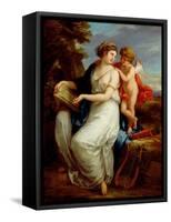 Erato, the Muse of Lyric Poetry with a Putto-Angelica Kauffmann-Framed Stretched Canvas