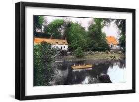 Erbistock Ferry and Church, Wrexham, 1926-null-Framed Giclee Print