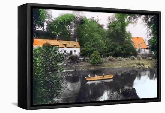 Erbistock Ferry and Church, Wrexham, 1926-null-Framed Stretched Canvas