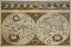 Map in Two Hemispheres with Portrait of Pope Innocent XI, 1676-Erdkarte-Framed Stretched Canvas