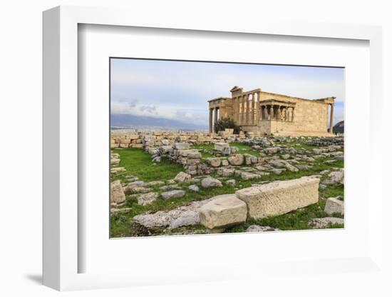 Erechtheion, with Porch of the Maidens or Caryatids, Acropolis, UNESCO World Heritage Site, Athens-Eleanor Scriven-Framed Photographic Print