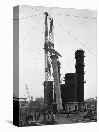Erecting an Absorption Tower, Coleshill Coal Preparation Plant, Warwickshire, 1962-Michael Walters-Stretched Canvas
