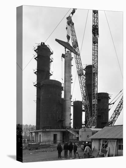 Erecting an Absorption Tower, Coleshill Coal Preparation Plant, Warwickshire, 1962-Michael Walters-Stretched Canvas