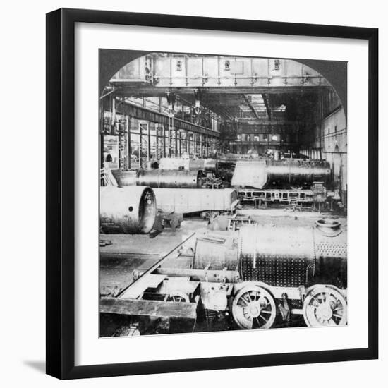 Erecting Shop, Baldwin Locomotive Works, Philadelphia, Pennsylvania, USA, 20th Century-null-Framed Premium Photographic Print