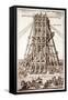 Erecting the Ancient Egyptian Obelisk in St. Peter's Square, Rome, Engraved by Alessandro Specchi-Carlo Fontana-Framed Stretched Canvas