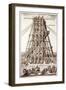 Erecting the Ancient Egyptian Obelisk in St. Peter's Square, Rome, Engraved by Alessandro Specchi-Carlo Fontana-Framed Giclee Print