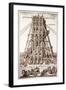 Erecting the Ancient Egyptian Obelisk in St. Peter's Square, Rome, Engraved by Alessandro Specchi-Carlo Fontana-Framed Giclee Print