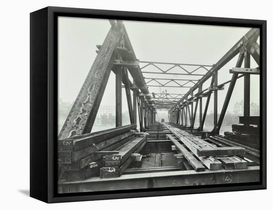 Erection of Emergency Thames Bridge, London, 1942-null-Framed Stretched Canvas