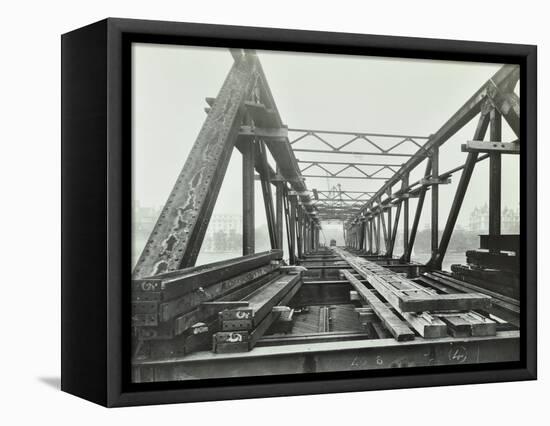 Erection of Emergency Thames Bridge, London, 1942-null-Framed Stretched Canvas