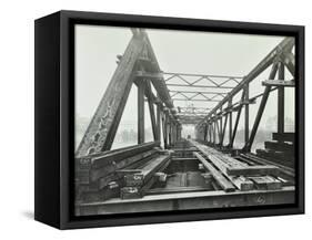 Erection of Emergency Thames Bridge, London, 1942-null-Framed Stretched Canvas