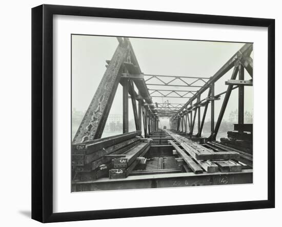 Erection of Emergency Thames Bridge, London, 1942-null-Framed Premium Photographic Print