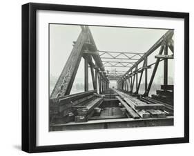 Erection of Emergency Thames Bridge, London, 1942-null-Framed Premium Photographic Print