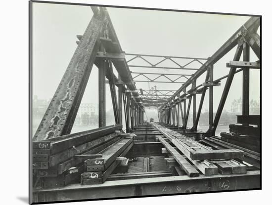 Erection of Emergency Thames Bridge, London, 1942-null-Mounted Premium Photographic Print