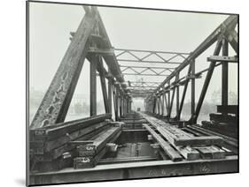 Erection of Emergency Thames Bridge, London, 1942-null-Mounted Premium Photographic Print