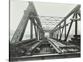Erection of Emergency Thames Bridge, London, 1942-null-Stretched Canvas