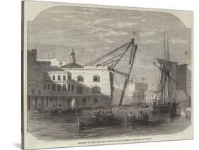 Erection of the New Iron Sheers in Her Majesty's Dockyard at Malta-Edwin Weedon-Stretched Canvas