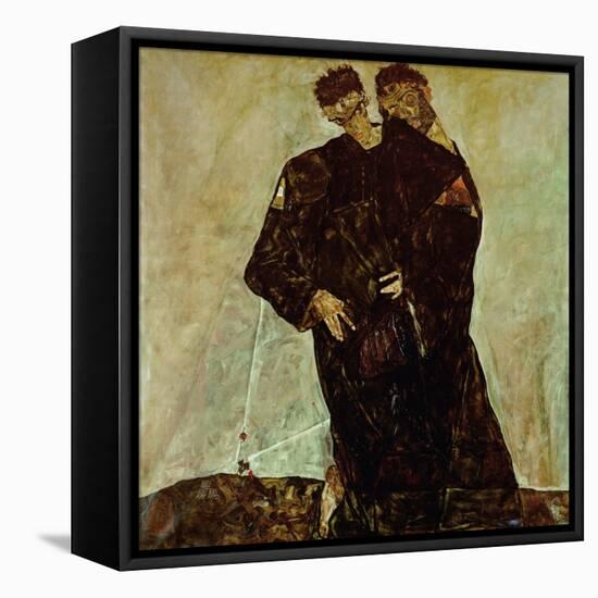 "Eremiten" (Hermits) Egon Schiele and Gustav Klimt-Egon Schiele-Framed Stretched Canvas