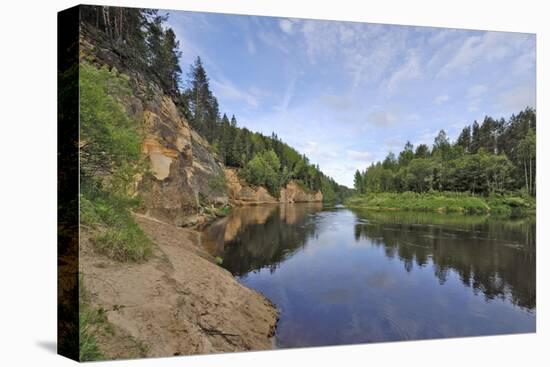 Ergelu (Erglu) Cliffs, River Gauja, Near Cesis, Gauja National Park, Latvia, Baltic States-Gary Cook-Stretched Canvas